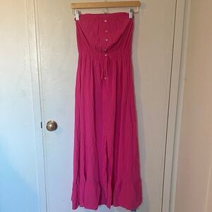 Cupshe NWT women’s medium Pink Strapless Maxi Dress